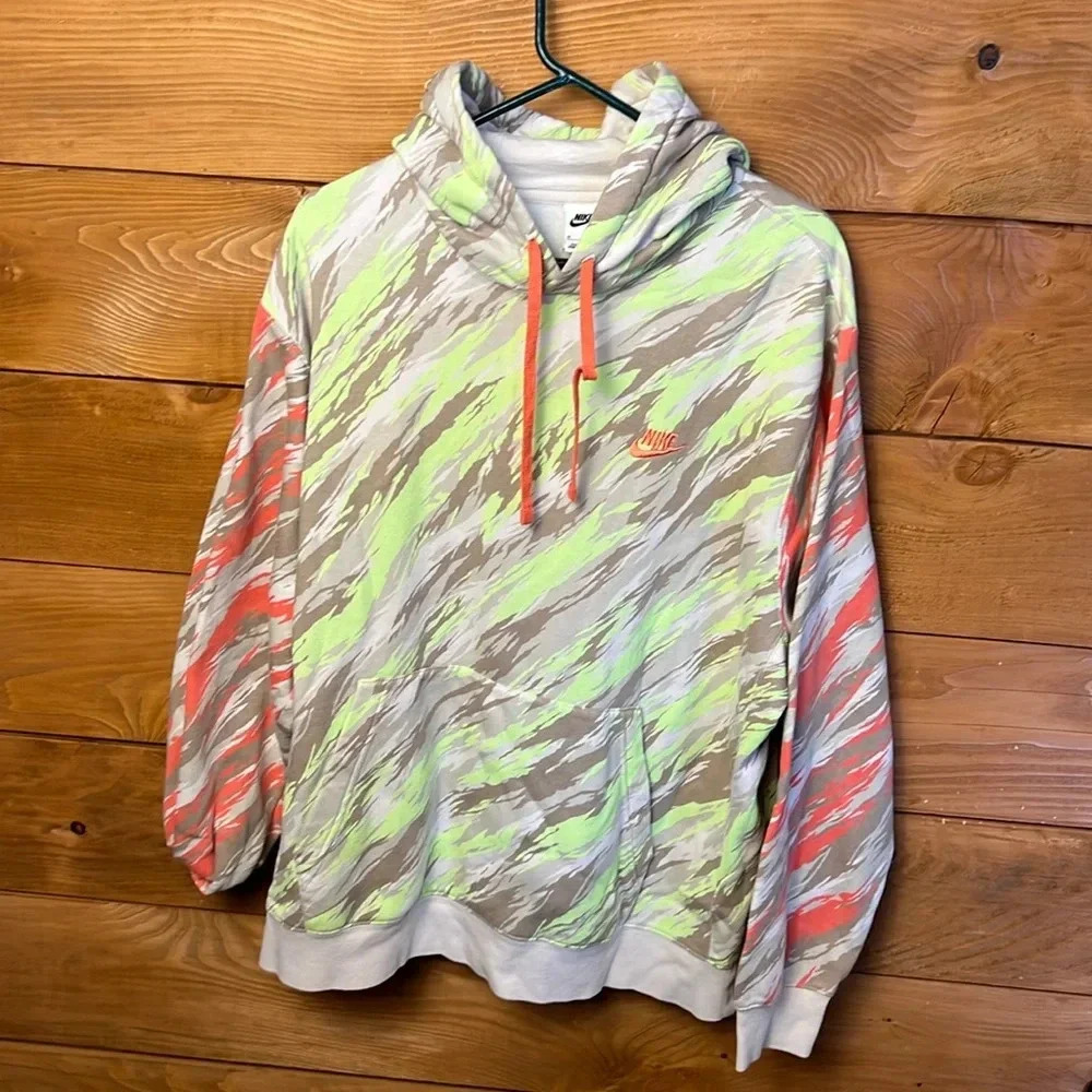 NIKE Mens Hooded sweatshirt SPECIAL PULL OVER ALL OVER PRINT HOODIE XXL Pocket